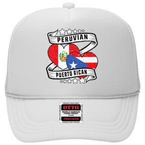 Peruvian Puerto rican Half Peruvian half Puerto rican High Crown Mesh Back Trucker Hat