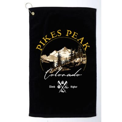 Pikes Peak Retro Vintage Pikes Peak Souvenir Platinum Collection Golf Towel