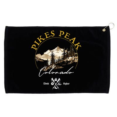 Pikes Peak Retro Vintage Pikes Peak Souvenir Grommeted Golf Towel