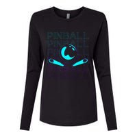 Pinball Player Retro Womens Cotton Relaxed Long Sleeve T-Shirt