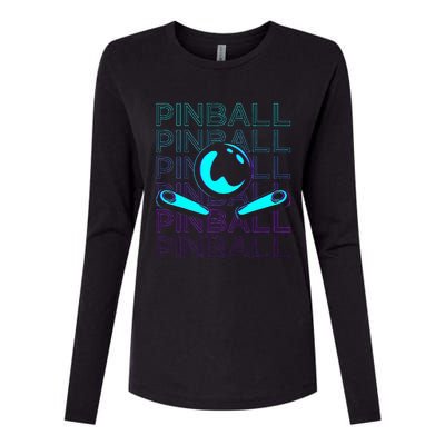 Pinball Player Retro Womens Cotton Relaxed Long Sleeve T-Shirt