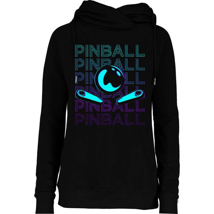 Pinball Player Retro Womens Funnel Neck Pullover Hood