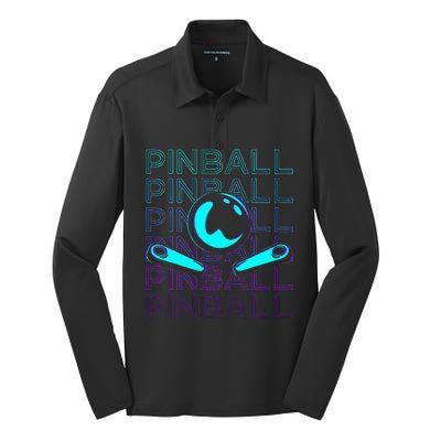 Pinball Player Retro Silk Touch Performance Long Sleeve Polo