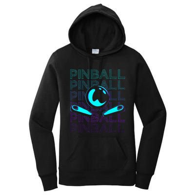 Pinball Player Retro Women's Pullover Hoodie