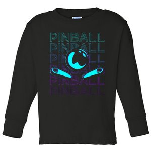 Pinball Player Retro Toddler Long Sleeve Shirt