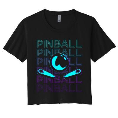 Pinball Player Retro Women's Crop Top Tee