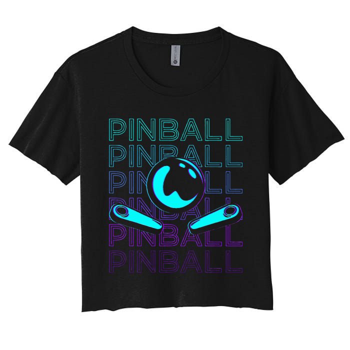 Pinball Player Retro Women's Crop Top Tee