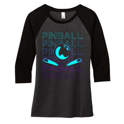 Pinball Player Retro Women's Tri-Blend 3/4-Sleeve Raglan Shirt