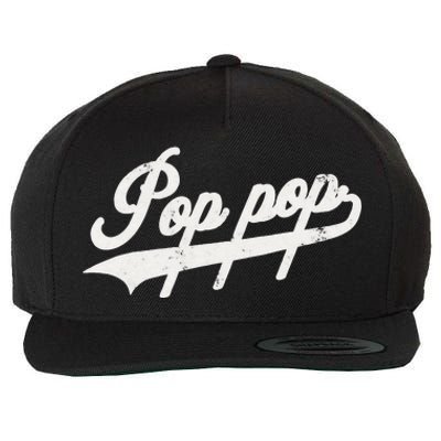 Pop Pop Retro Style Father’s Day Gift For Papa Grandpa Gift Wool Snapback Cap