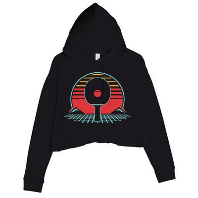 Ping Pong Retro Vintage 80s Style Table Tennis Gift Crop Fleece Hoodie