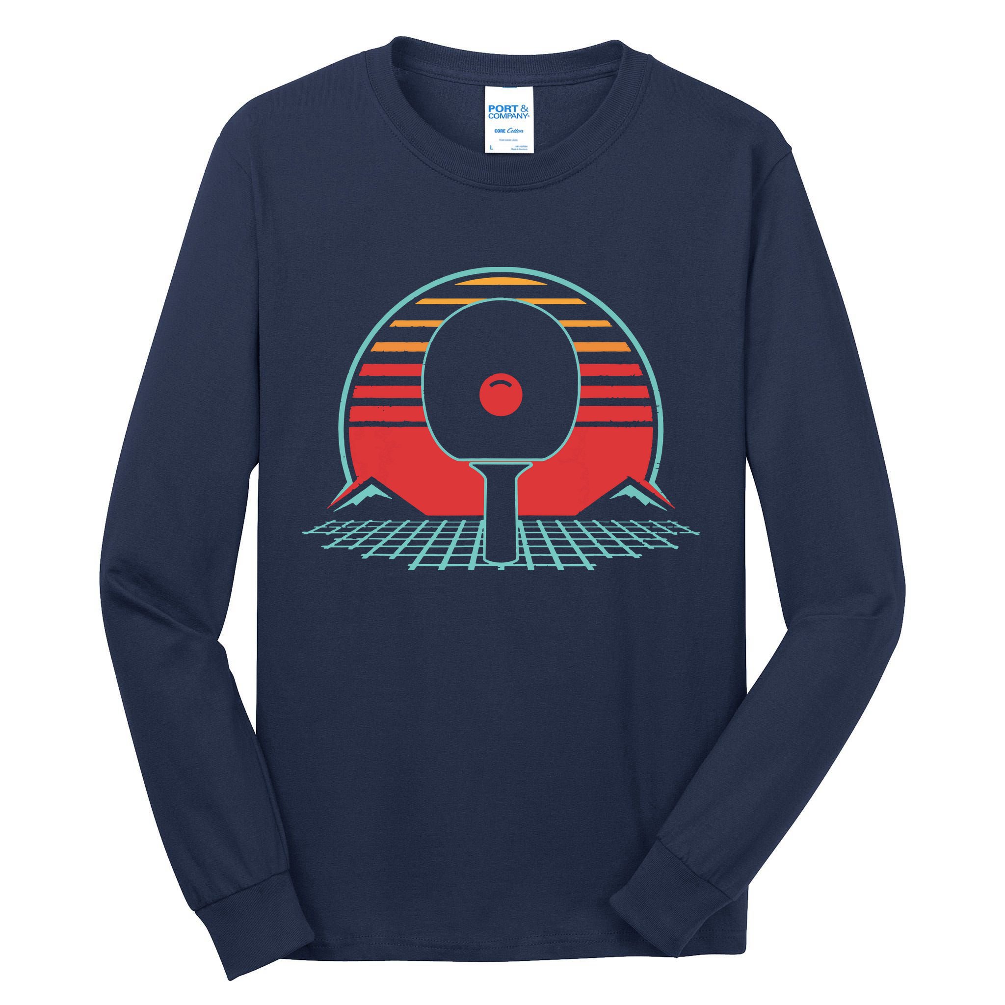 Ping Pong Retro Vintage 80s Style Table Tennis Gift Tall Long Sleeve T-Shirt