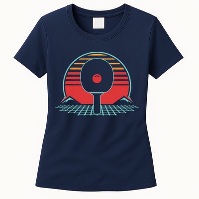 Ping Pong Retro Vintage 80s Style Table Tennis Gift Womens T-Shirt