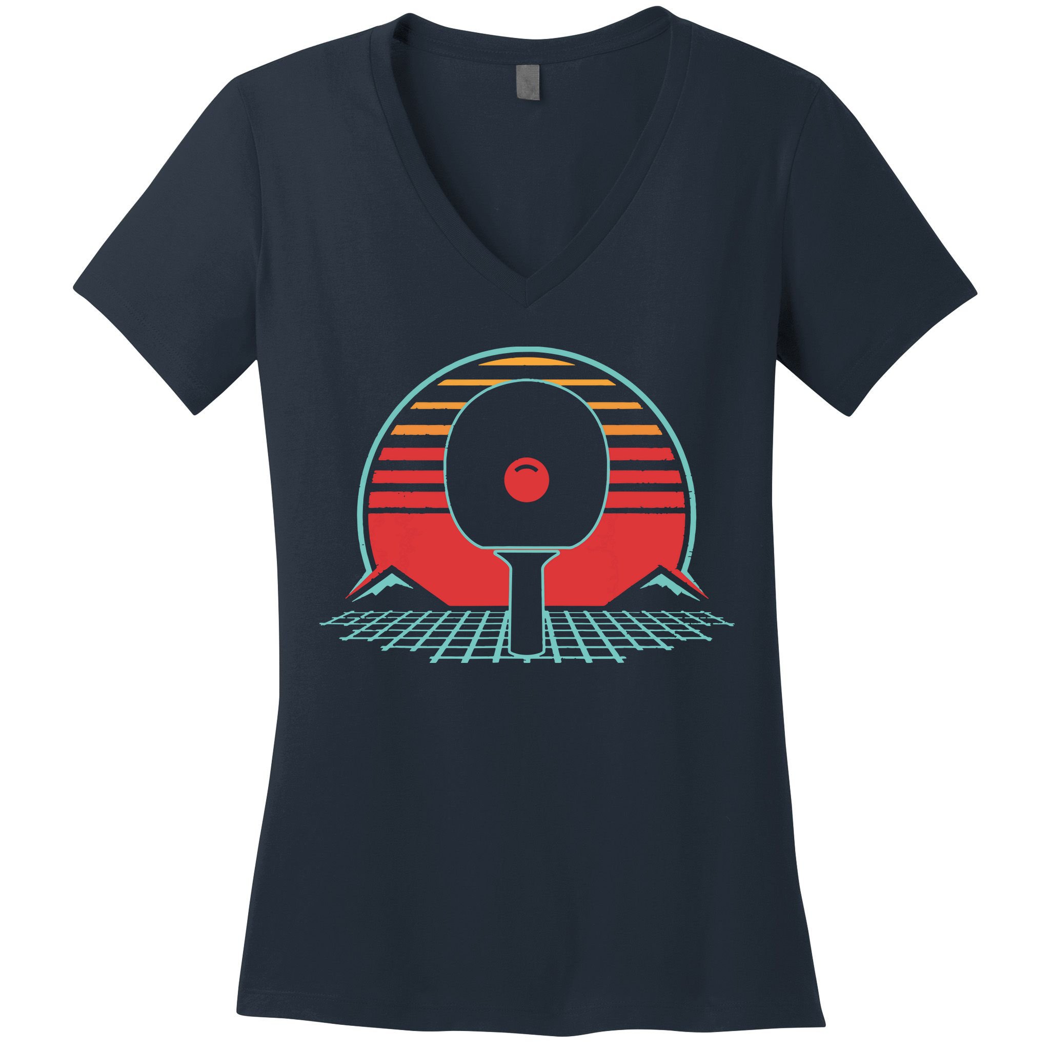 Ping Pong Retro Vintage 80s Style Table Tennis Gift Women's V-Neck T-Shirt