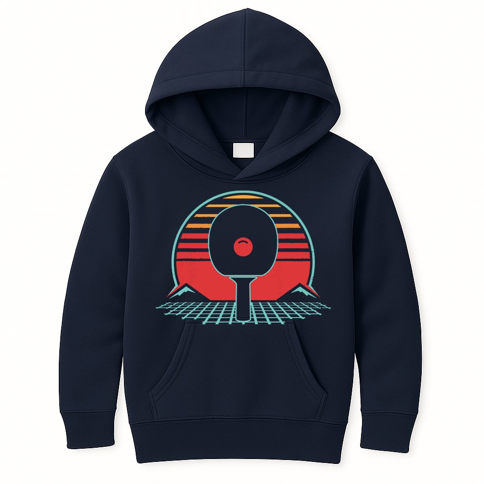 Ping Pong Retro Vintage 80s Style Table Tennis Gift Kids Hoodie
