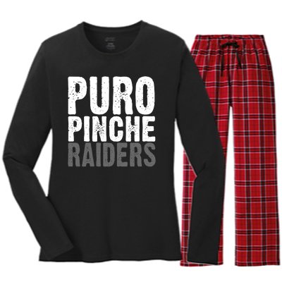 Puro Pinche Raiders Women's Long Sleeve Flannel Pajama Set 