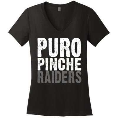 Puro Pinche Raiders Women's V-Neck T-Shirt