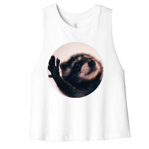 Pedro Pedro Racoon Dance Popular Internet Meme Racoon Day Women's Racerback Cropped Tank