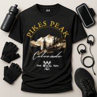 Pikes Peak Retro Vintage Apparel Pikes Peak Souvenir Cooling Performance Crew T-Shirt