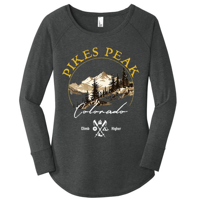 Pikes Peak Retro Vintage Apparel Pikes Peak Souvenir Women's Perfect Tri Tunic Long Sleeve Shirt