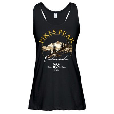 Pikes Peak Retro Vintage Apparel Pikes Peak Souvenir Ladies Essential Flowy Tank