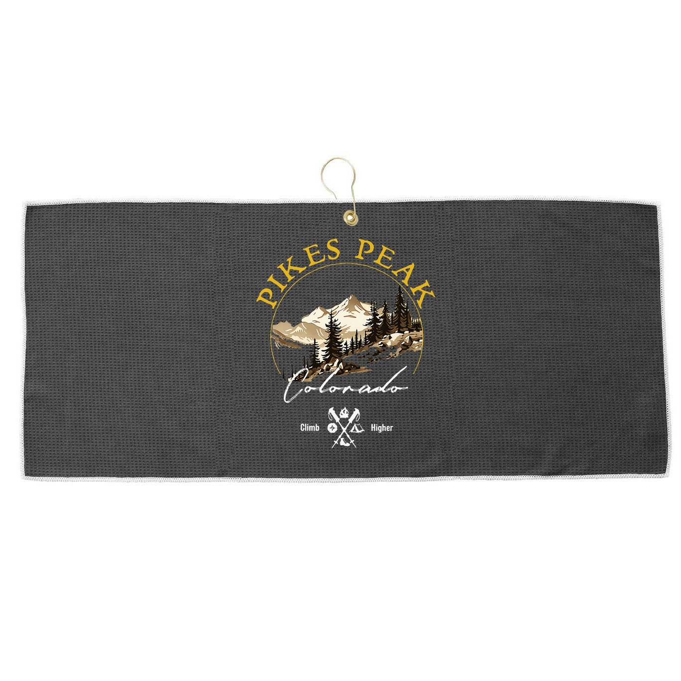Pikes Peak Retro Vintage Apparel Pikes Peak Souvenir Large Microfiber Waffle Golf Towel
