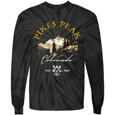 Pikes Peak Retro Vintage Apparel Pikes Peak Souvenir Tie-Dye Long Sleeve Shirt