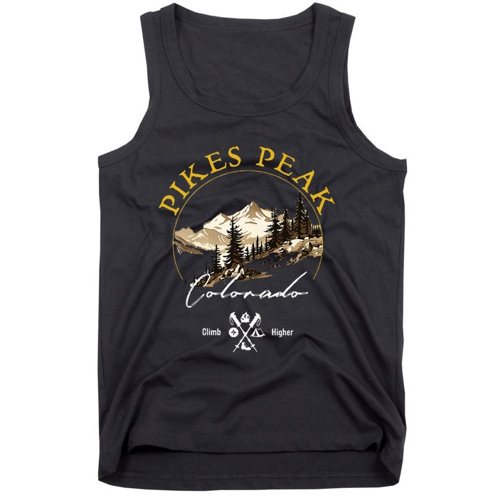 Pikes Peak Retro Vintage Apparel Pikes Peak Souvenir Tank Top