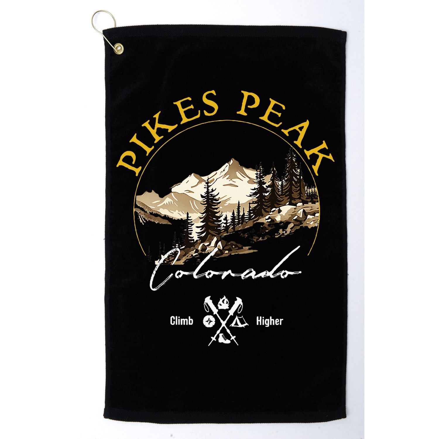Pikes Peak Retro Vintage Apparel Pikes Peak Souvenir Golf Towel