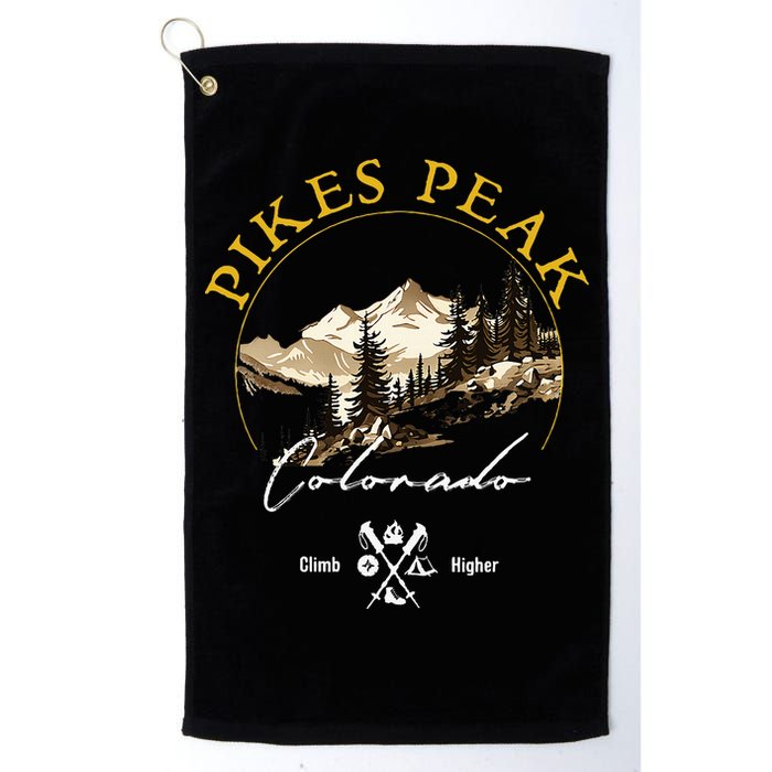 Pikes Peak Retro Vintage Apparel Pikes Peak Souvenir Golf Towel