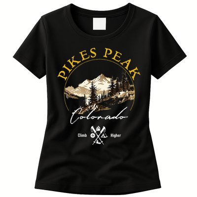 Pikes Peak Retro Vintage Apparel Pikes Peak Souvenir Womens T-Shirt