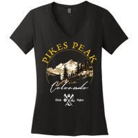 Pikes Peak Retro Vintage Apparel Pikes Peak Souvenir Women's V-Neck T-Shirt