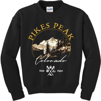Pikes Peak Retro Vintage Apparel Pikes Peak Souvenir Kids Sweatshirt