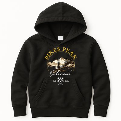 Pikes Peak Retro Vintage Apparel Pikes Peak Souvenir Kids Hoodie