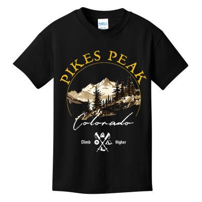 Pikes Peak Retro Vintage Apparel Pikes Peak Souvenir Kids T-Shirt