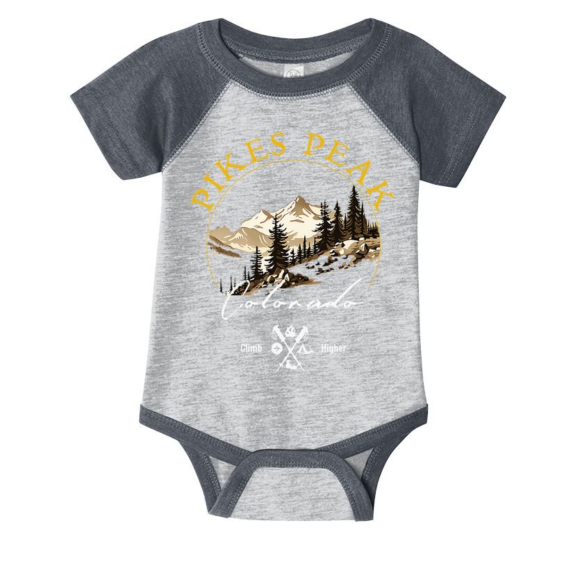 Pikes Peak Retro Vintage Apparel Pikes Peak Souvenir Infant Baby Jersey Bodysuit