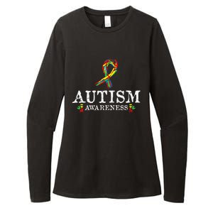 Puzzle Piece Ribbon Autism Awareness Gifts For Adults Womens CVC Long Sleeve Shirt