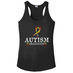 Puzzle Piece Ribbon Autism Awareness Gifts For Adults Ladies PosiCharge Competitor Racerback Tank