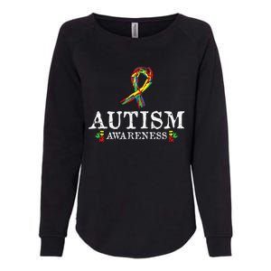 Puzzle Piece Ribbon Autism Awareness Gifts For Adults Womens California Wash Sweatshirt