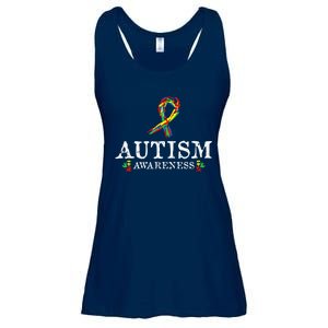 Puzzle Piece Ribbon Autism Awareness Gifts For Adults Ladies Essential Flowy Tank