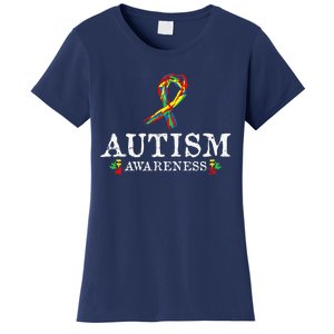 Puzzle Piece Ribbon Autism Awareness Gifts For Adults Women's T-Shirt