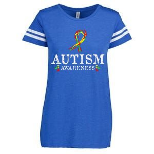 Puzzle Piece Ribbon Autism Awareness Gifts For Adults Enza Ladies Jersey Football T-Shirt