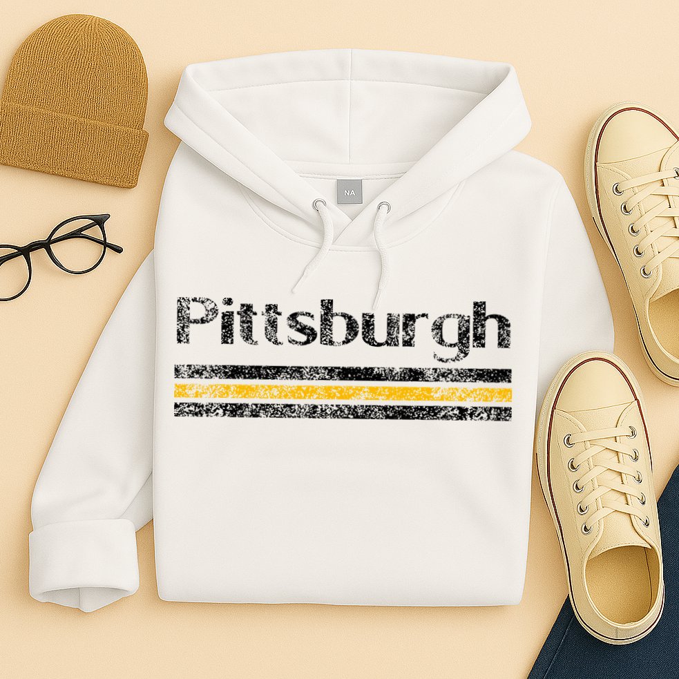 Pittsburgh Pennsylvania Retro Vintage Weathered Throwback Hoodie