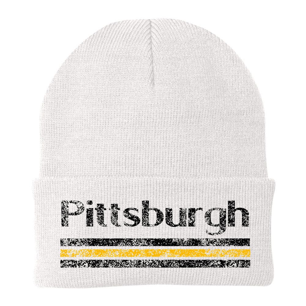 Pittsburgh Pennsylvania Retro Vintage Weathered Throwback Beanie