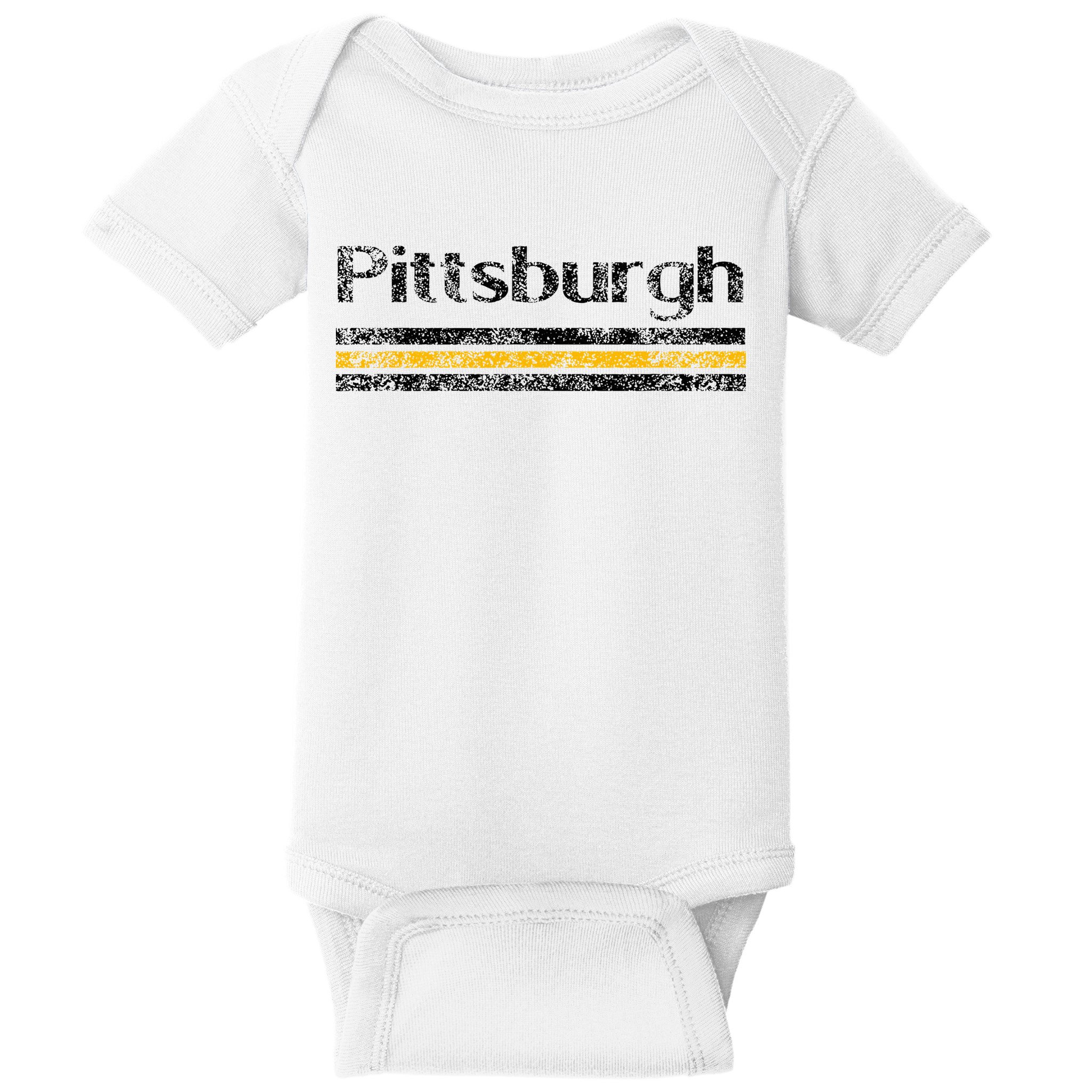 Pittsburgh Pennsylvania Retro Vintage Weathered Throwback Baby Bodysuit