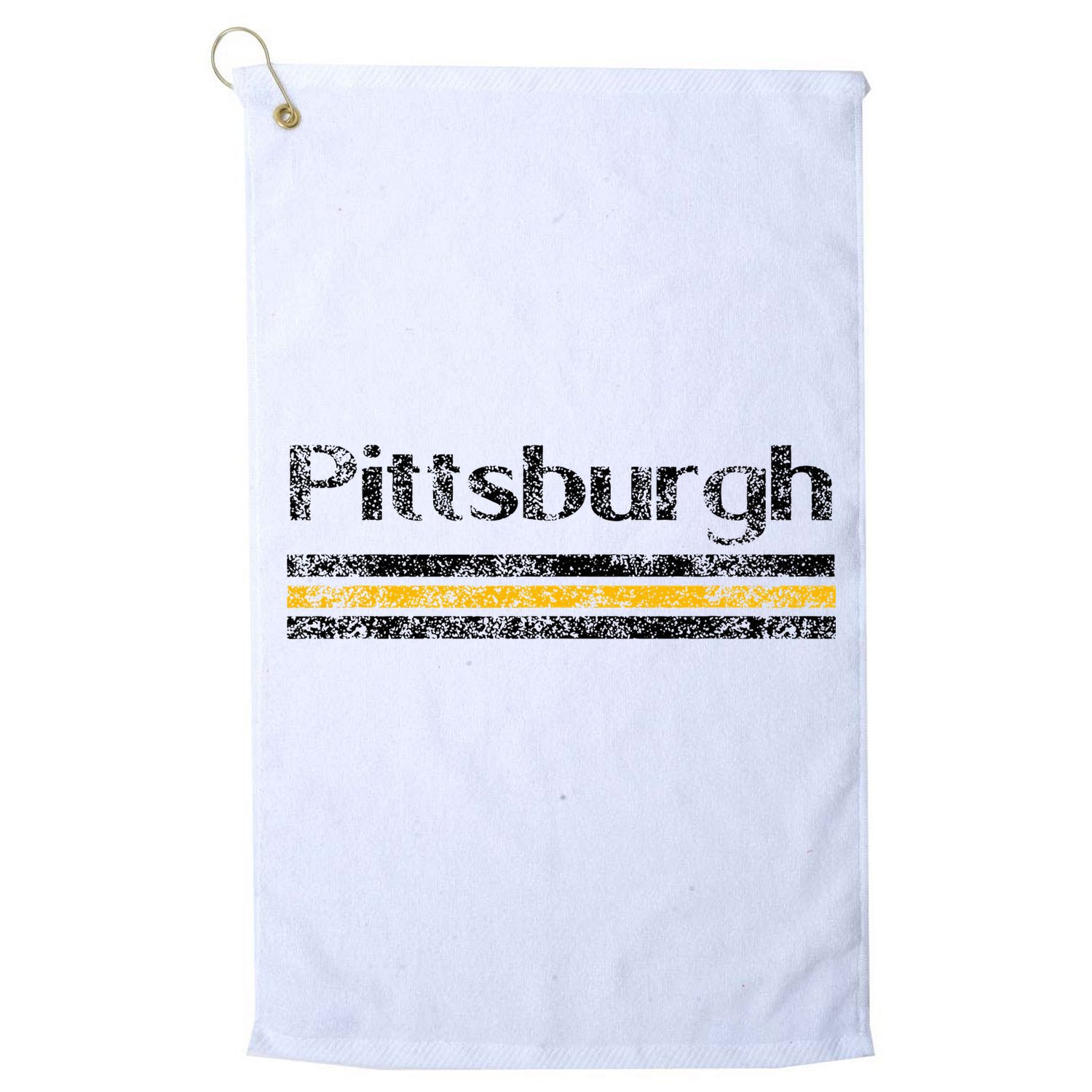 Pittsburgh Pennsylvania Retro Vintage Weathered Throwback Golf Towel