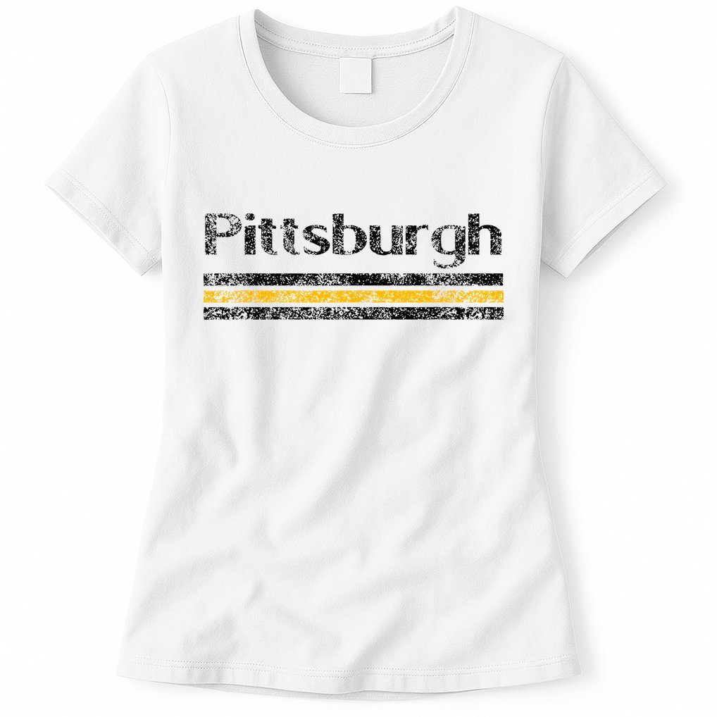 Pittsburgh Pennsylvania Retro Vintage Weathered Throwback Womens T-Shirt