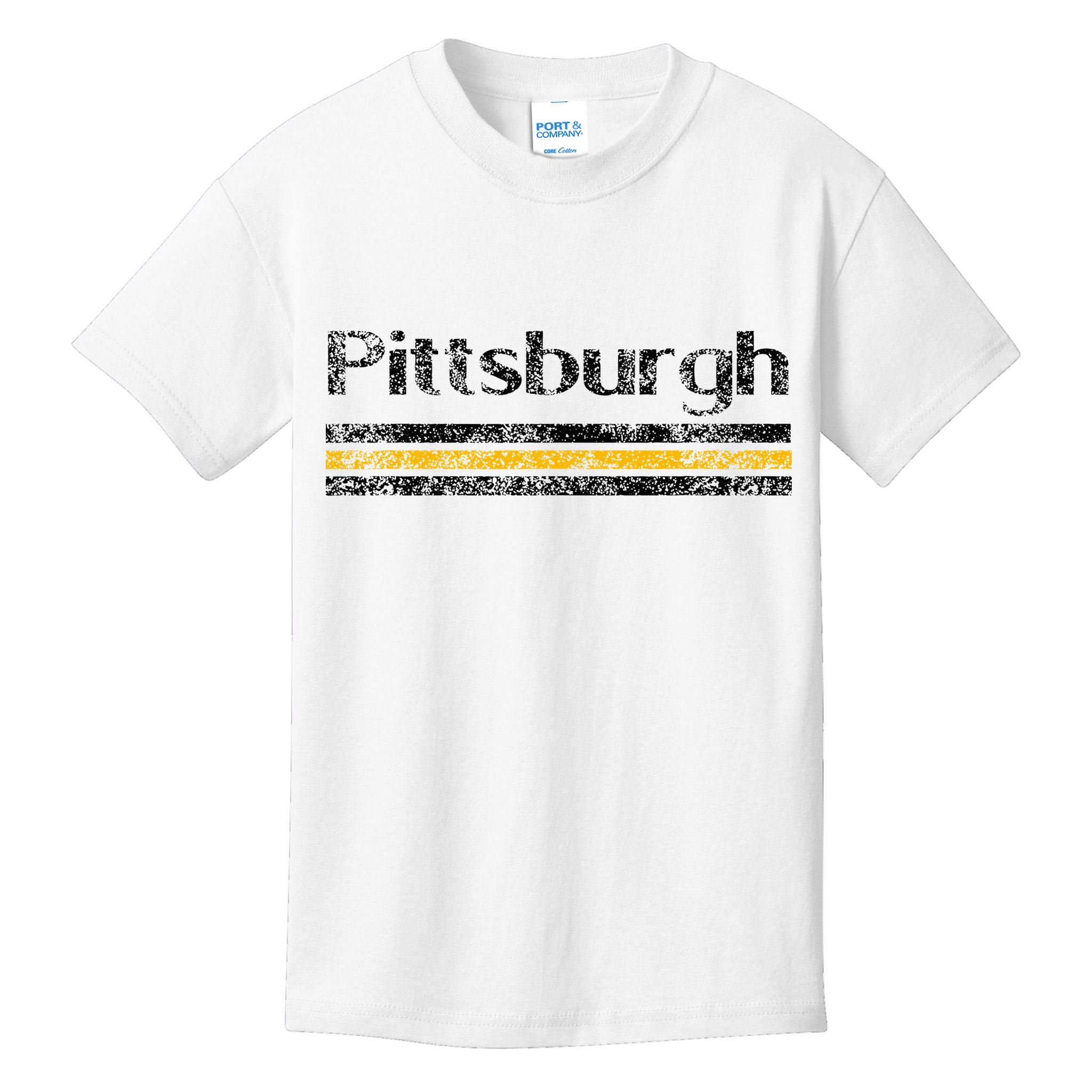 Pittsburgh Pennsylvania Retro Vintage Weathered Throwback Kids T-Shirt