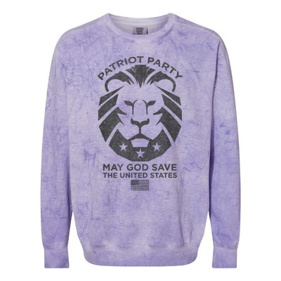 Patriot Party Revolution May God Save The USA Trump 2024 Colorblast Crewneck Sweatshirt