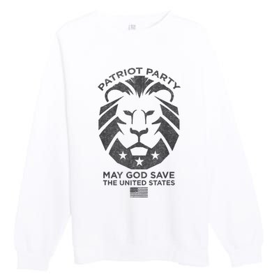 Patriot Party Revolution May God Save The USA Trump 2024 Premium Crewneck Sweatshirt