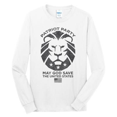 Patriot Party Revolution May God Save The USA Trump 2024 Tall Long Sleeve T-Shirt